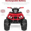 imageBest Choice Products 12V Kids RideOn Electric ATV 4Wheeler Quad Car Toy wBluetooth Audio 37mph Max Speed Treaded Tires LED Headlights Radio  OrangeRedBlack