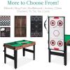 imageBest Choice Products 13in1 Combo Game Table Set for Home Game Room Friends ampamp Family wPing Pong Foosball Basketball Air Hockey Archery Chess Checkers Shuffleboard BowlingWalnut