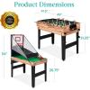 imageBest Choice Products 13in1 Combo Game Table Set for Home Game Room Friends ampamp Family wPing Pong Foosball Basketball Air Hockey Archery Chess Checkers Shuffleboard BowlingNatural