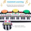 imageBest Choice Products 37Key Kids Electronic Musical Instrument Piano Learning Toy Keyboard wMultiple Sounds Lights Microphone Stool  BlueBlack