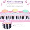imageBest Choice Products 37Key Kids Electronic Musical Instrument Piano Learning Toy Keyboard wMultiple Sounds Lights Microphone Stool  BlueLight Pink