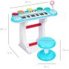 imageBest Choice Products 37Key Kids Electronic Musical Instrument Piano Learning Toy Keyboard wMultiple Sounds Lights Microphone Stool  BlueMulticolor