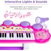 imageBest Choice Products 37Key Kids Electronic Musical Instrument Piano Learning Toy Keyboard wMultiple Sounds Lights Microphone Stool  BluePink
