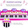 imageBest Choice Products 37Key Kids Electronic Musical Instrument Piano Learning Toy Keyboard wMultiple Sounds Lights Microphone Stool  BluePink