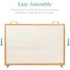 imageBest Choice Products 38x27in Single Panel Fireplace Screen Handcrafted Steel Mesh Spark Guard for Living Room Bedroom Dcor wHandles  BlackAntique Gold