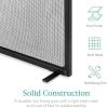 imageBest Choice Products 38x27in Single Panel Fireplace Screen Handcrafted Steel Mesh Spark Guard for Living Room Bedroom Dcor wHandles  BlackBlack