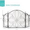 imageBest Choice Products 3Panel 55x33in Solid Wrought Iron SeeThrough Metal Fireplace Screen Spark Guard Safety Protector wDecorative Scroll  CopperBlack
