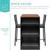 imageBest Choice Products 3Piece 36in Wooden Counter Height Dining Table Set for Kitchen Dining Room wStorage Shelves Metal Frame 2 Barstools  EspressoEspresso