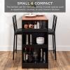 imageBest Choice Products 3Piece 36in Wooden Counter Height Dining Table Set for Kitchen Dining Room wStorage Shelves Metal Frame 2 Barstools  EspressoEspresso