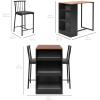 imageBest Choice Products 3Piece 36in Wooden Counter Height Dining Table Set for Kitchen Dining Room wStorage Shelves Metal Frame 2 Barstools  EspressoEspresso