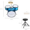 imageBest Choice Products 3Piece Beginner Drum Set for Kids Juniors wThrone Stool Cymbal Drum Sticks Bass Drum Pedal 2 Toms  BlueLight Blue Sparkle