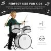 imageBest Choice Products 3Piece Beginner Drum Set for Kids Juniors wThrone Stool Cymbal Drum Sticks Bass Drum Pedal 2 Toms  BlueSilver Sparkle