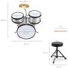 imageBest Choice Products 3Piece Beginner Drum Set for Kids Juniors wThrone Stool Cymbal Drum Sticks Bass Drum Pedal 2 Toms  BlueSilver Sparkle