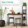 imageBest Choice Products 3Piece Counter Height Dining Set Desk Bar Kitchen Island Table w 2 Stools Wine Rack ampamp Storage Shelves  BlackGrey