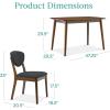 imageBest Choice Products 3Piece MidCentury Modern Wood Dining Kitchen Table ampamp Chair Set w 2 Upholstered Bench Seats  WalnutCreamWalnutCharcoal