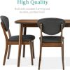 imageBest Choice Products 3Piece MidCentury Modern Wood Dining Kitchen Table ampamp Chair Set w 2 Upholstered Bench Seats  WalnutCreamWalnutCharcoal