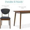 imageBest Choice Products 3Piece MidCentury Modern Wood Dining Kitchen Table ampamp Chair Set w 2 Upholstered Bench Seats  WalnutCreamWalnutCharcoal