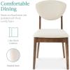 imageBest Choice Products 3Piece MidCentury Modern Wood Dining Kitchen Table ampamp Chair Set w 2 Upholstered Bench Seats  WalnutCreamWalnutCream