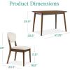 imageBest Choice Products 3Piece MidCentury Modern Wood Dining Kitchen Table ampamp Chair Set w 2 Upholstered Bench Seats  WalnutCreamWalnutCream