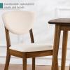 imageBest Choice Products 3Piece MidCentury Modern Wood Dining Kitchen Table ampamp Chair Set w 2 Upholstered Bench Seats  WalnutCreamWalnutCream