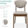 imageBest Choice Products 3Piece MidCentury Modern Wood Dining Kitchen Table ampamp Chair Set w 2 Upholstered Bench Seats  WalnutCreamWalnutLight Gray