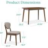 imageBest Choice Products 3Piece MidCentury Modern Wood Dining Kitchen Table ampamp Chair Set w 2 Upholstered Bench Seats  WalnutCreamWalnutLight Gray