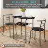 imageBest Choice Products 3Piece Wooden Round Table ampamp Chair Set for Kitchen Dining Room Compact Space wSteel Frame Builtin Wine Rack  WhiteBrownBlackBrown