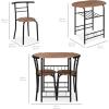 imageBest Choice Products 3Piece Wooden Round Table ampamp Chair Set for Kitchen Dining Room Compact Space wSteel Frame Builtin Wine Rack  WhiteBrownBlackBrown
