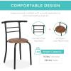 imageBest Choice Products 3Piece Wooden Round Table ampamp Chair Set for Kitchen Dining Room Compact Space wSteel Frame Builtin Wine Rack  WhiteBrownBlackBrown