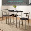 imageBest Choice Products 3Piece Wooden Round Table ampamp Chair Set for Kitchen Dining Room Compact Space wSteel Frame Builtin Wine Rack  WhiteBrownBlackSilver