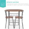 imageBest Choice Products 3Piece Wooden Round Table ampamp Chair Set for Kitchen Dining Room Compact Space wSteel Frame Builtin Wine Rack  WhiteBrownEspresso