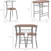 imageBest Choice Products 3Piece Wooden Round Table ampamp Chair Set for Kitchen Dining Room Compact Space wSteel Frame Builtin Wine Rack  WhiteBrownEspresso