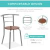imageBest Choice Products 3Piece Wooden Round Table ampamp Chair Set for Kitchen Dining Room Compact Space wSteel Frame Builtin Wine Rack  WhiteBrownEspresso
