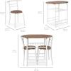 imageBest Choice Products 3Piece Wooden Round Table ampamp Chair Set for Kitchen Dining Room Compact Space wSteel Frame Builtin Wine Rack  WhiteBrownWhiteBrown