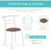 imageBest Choice Products 3Piece Wooden Round Table ampamp Chair Set for Kitchen Dining Room Compact Space wSteel Frame Builtin Wine Rack  WhiteBrownWhiteBrown