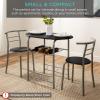 imageBest Choice Products 3Piece Wooden Round Table ampamp Chair Set for Kitchen Dining Room Compact Space wSteel Frame Builtin Wine Rack  WhiteBrownWhiteBrown