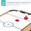 imageBest Choice Products 40in Portable Tabletop Air Hockey Arcade Table for Game Room w 100V Motor Electric Fan 2 Strikers 2 PucksNatural