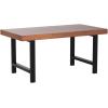 imageBest Choice Products 44in Modern Coffee Table Butcher Block Top Large Accent Table Rectangular Wood Industrial Rustic Coffee Table for Living Room w 2in Metal Legs 3in Tabletop  BrownBrown