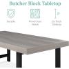 imageBest Choice Products 44in Modern Coffee Table Butcher Block Top Large Accent Table Rectangular Wood Industrial Rustic Coffee Table for Living Room w 2in Metal Legs 3in Tabletop  BrownGrey