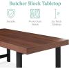 imageBest Choice Products 44in Modern Coffee Table Butcher Block Top Large Accent Table Rectangular Wood Industrial Rustic Coffee Table for Living Room w 2in Metal Legs 3in Tabletop  BrownBrown