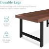 imageBest Choice Products 44in Modern Coffee Table Butcher Block Top Large Accent Table Rectangular Wood Industrial Rustic Coffee Table for Living Room w 2in Metal Legs 3in Tabletop  BrownBrown