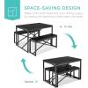 imageBest Choice Products 455in 3Piece Bench Style Dining Furniture Set 4Person SpaceSaving Dinette for Kitchen Dining Room w 2 Benches Table  BlackBlackBlackBlack