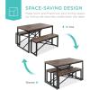 imageBest Choice Products 455in 3Piece Bench Style Dining Furniture Set 4Person SpaceSaving Dinette for Kitchen Dining Room w 2 Benches Table  BlackBlackBrownBlack