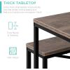 imageBest Choice Products 455in 3Piece Bench Style Dining Furniture Set 4Person SpaceSaving Dinette for Kitchen Dining Room w 2 Benches Table  BlackBlackBrownBlack