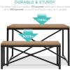 imageBest Choice Products 455in 3Piece Bench Style Dining Furniture Set 4Person SpaceSaving Dinette for Kitchen Dining Room w 2 Benches Table  BlackBlackLight BrownBlack