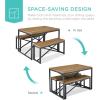 imageBest Choice Products 455in 3Piece Bench Style Dining Furniture Set 4Person SpaceSaving Dinette for Kitchen Dining Room w 2 Benches Table  BlackBlackLight BrownBlack