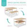 imageBest Choice Products 455in 3Piece Bench Style Dining Furniture Set 4Person SpaceSaving Dinette for Kitchen Dining Room w 2 Benches Table  BlackBlackOakWhite