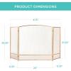 imageBest Choice Products 475x2725in 3Panel Simple Steel Mesh Fireplace Screen Fire Spark Guard Grate for Living Room Home Decor wRustic Worn Finish  BlackAntique Gold