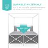 imageBest Choice Products 4Post Queen Size Modern Metal Canopy Bed wMattress Support Builtin Headboard Footboard Classic Customizable Design  WhiteWhite