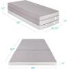 imageBest Choice Products 4in Portable QueenSize Mattress TriFold Mattress for Camping Guest Toddler Foam Plush wCarry Case  Midnight BlueGrey